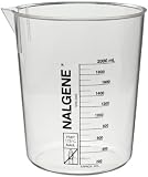 Kimble Kimax 14030-1000 Glass 1000mL Tall Form Berzelius Beaker, 50mL White Graduations, with Spout, Case of 18