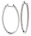 18k White Gold Oval Inside-Out Diamond Hoop Earrings (1.54 cttw, F-G Color, VS2 Clarity)