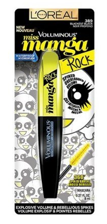 L'Oréal® Paris Voluminous Miss Manga Rock Brush-On Mascara (waterproof blackest black 389)