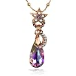 Amaro Necklace - Moon and Star Amulet in Copper and Amethyst Tones #12945 AMK ONK