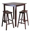Winsome 94349 Parkland 3 Pieces Square High- Pub Table Set
