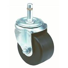 E.R. Wagner Stem Caster, Swivel, Friction Ring Stem, Polyolefin Wheel, Roller Bearing, 350 lbs Capacity, 3" Wheel Dia, 1-3/4" Wheel Width, 3-7/8" Mount Height, 7/16" Stem Dia, 1-3/8" Stem Height