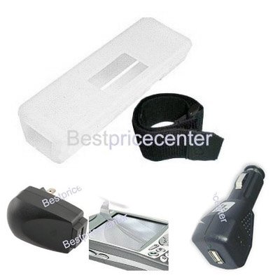 41gATR5H%2BQL. SL500  (Sansa Express 5 In 1 Kit) Sandisk Sansa Express Skin Covers + Universal Armband + USB Black Car Charger Cigarette Lighter Adapter + USB Black Travel/home Charger Adapter + Universal Screen Protector (White)