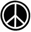 Peace Sign Embroidered Patch Anti-War Hippie Iron-On Symbol Black
