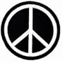 Peace Sign Embroidered Patch Anti-War Hippie Iron-On Symbol Black