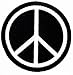 Peace Sign Embroidered Patch Anti-War Hippie Iron-On Symbol Black