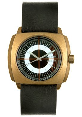 Men's Black Leather Multicolor Dial