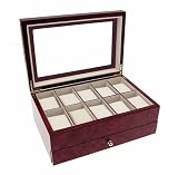 Coffret pour 10 montres en bois madré de Lionite Mele