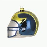 Michigan Wolverines NCAA Glass Football Helmet Ornament (3)
