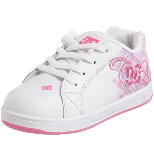 DC Toddler Pixie 4 Skateboard Shoe,White/Super Pink,10 M US Toddler