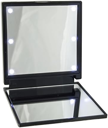 Chase Cosmetics Portable Cosmetic Handheld LED Vanity Makeup Mirror (Black)