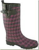 Capelli - Women's Classic Houndstooth Pink Rain Boots
