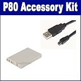 Nikon Coolpix P80 Digital Camera Accessory Kit includes: SDENEL5 Battery, U ....