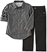 Calvin Klein Boys' Shirt and Twill Pants Set-Black Pants