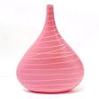 EXP Handmade Pink Ceramic Bulb Style Flower Vase With Dramatic Line Accents