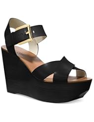 Shoes: MICHAEL MICHAEL KORS Womens Peggy Wedge (Black Leather 9.5 M) - Michael Kors