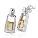 Sterling Silver Citrine Dangling Post Earrings