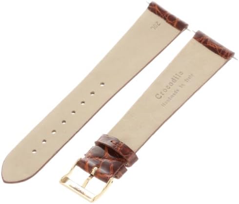 Artisan of Italy CITG500-0320ML Men's Classic Ultra-Thin Crocodile 20mm Tan Long Watch Strap