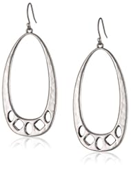 Lucky Brand "Frozen Lake" Cut Out Metal Oblong Hoop Earrings