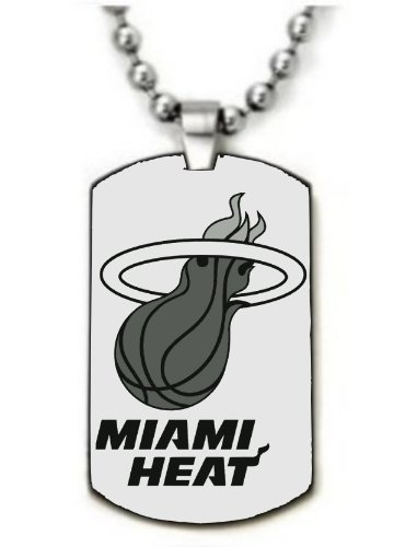 Miami Heats Nba Dogtag Pendant Necklace w/Chain and Giftbox