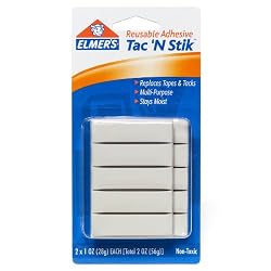 Elmer's Tac 'N Stik Reusable Adhesive, White, 2 Ounces (98620)