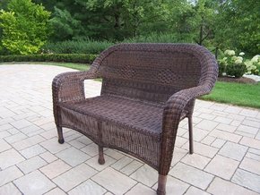 Oakland Living 90027-LWD Resin Wicker Loveseat