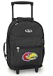 University of Kansas Rolling Backpack KU Jayhawks Logo - Wheeled Travel or School Carry-On Travel Bags with Wheels - Best Quality-