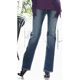 Misses Earl Jean White Stitch Straight Leg Jeans