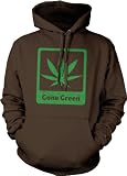 Gone Green Mens Sweatshirt, Green Pot Leaf Design Pullover Hoodie