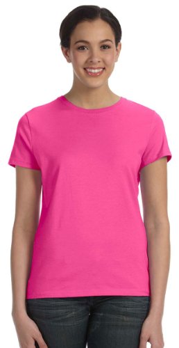 Hanes Ladies' 4.5 oz.; 100% Ringspun Cotton nano-T� T-Shirt - WOW PINK - M