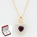 Open Heart Necklace for Women in 18 kt Gold Over Sterling Silver With Diamond Accent & Amethyst