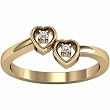 14K Yellow Gold Diamond Heart Promise Ring - 0.08 Ct.