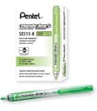 Pentel Handy-Line S Retractable and Refillable Chisel Tip Highlighter,, Light Green Ink, Box of 12 (SXS15-K)