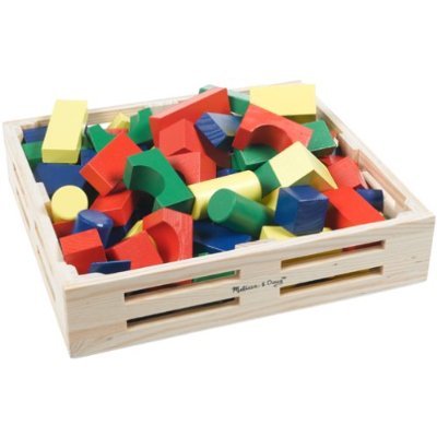 Childrens Toyshop  Toys : 100 Unit Painted Blocks in Wood Crate