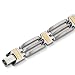 24K Gold Plated Brushed and Polished Titanium Bracelet - 8.5 Inches