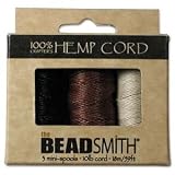 Hemp Twine Bead Cord .5mm 3 Spool App 59 Feet