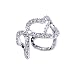 Sterling Silver Open Heart CZ Band Ring