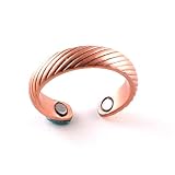 LINES STYLE SOLID COPPER MAGNETIC RING FINGER 6MM RINGS NATURAL PAIN THERAPY by Games & Gadgets