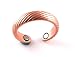 LINES STYLE SOLID COPPER MAGNETIC RING FINGER 6MM RINGS NATURAL PAIN THERAPY