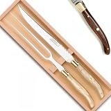 ProPassione Laguiole Carving/Serving Set in Box, Rosewood/brass handles, polished, Dimensions: l 32 cm