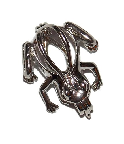Frog Bead Cage - Old School Geekery Brand Jewelry Making Supplies - Hollow Silver Plated Bead Cage Pendant - Create your own Pearls, Stones, Rocks, Perfume and Essential Oil Scent Diffusing Necklace
