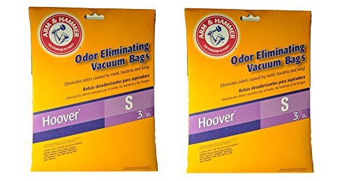 Hoover Type S Arm & Hammer Odor Eliminating Vacuum Bags #4010100S - (2 Packs of 3 = 6 Bags)