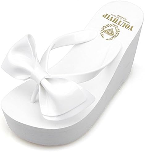 Langforth Bow-Knot Platform Flip Flops Thong Wedge Beach Sandals