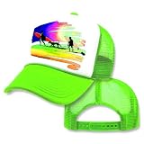 Neon Green Surfing Sunset Mesh Trucker Hat Cap 80's