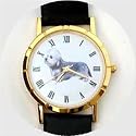 Dandie Dinmont Terrier Watch - Large Face, Brown Leather