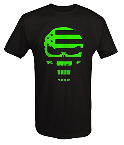 Punisher United States Flag Spike Skull - Military Police T Shirt