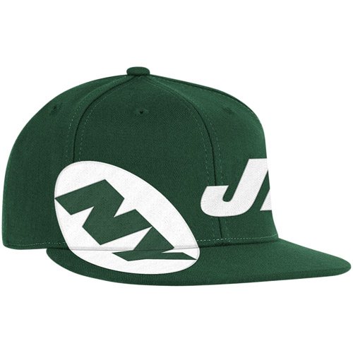 NFL Men's New York Jets End Zone Flat Visor Flex Hat - Tw78Z (Green, Large/X-Large)