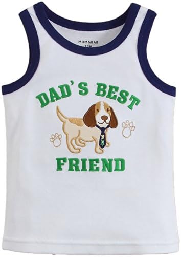 ZENDI Baby Boys' Dog Style Singlet (4t, White)