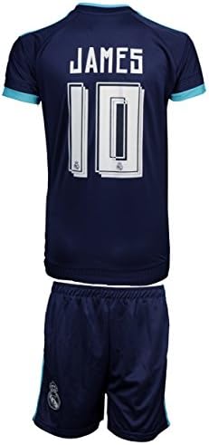 Real Madrid #10 James Away Blue Soccer Kids Jersey &amp; Shorts - Youth Sizes (XL (10-11 Ages))