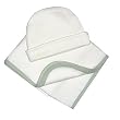 Tadpoles Organic Cotton Receiving Blanket and Infant Cap - Sage Trim Tadpoles Organic Cotton Receiving Blanket and Infant Cap - Sage Trim